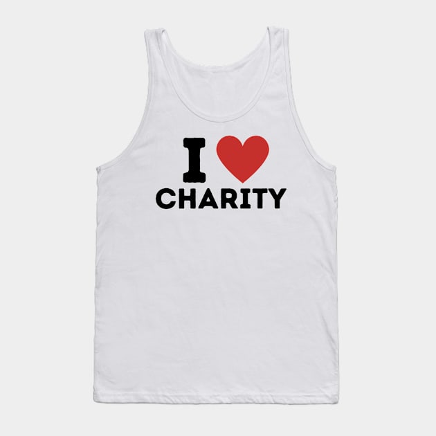 I Love Charity Simple Heart Design Tank Top by Word Minimalism